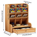 Porte-crayons de bureau Rangement de papeterie de bureau en bois